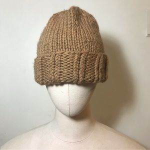 Hand knitted stockinet hat 100% wool !
